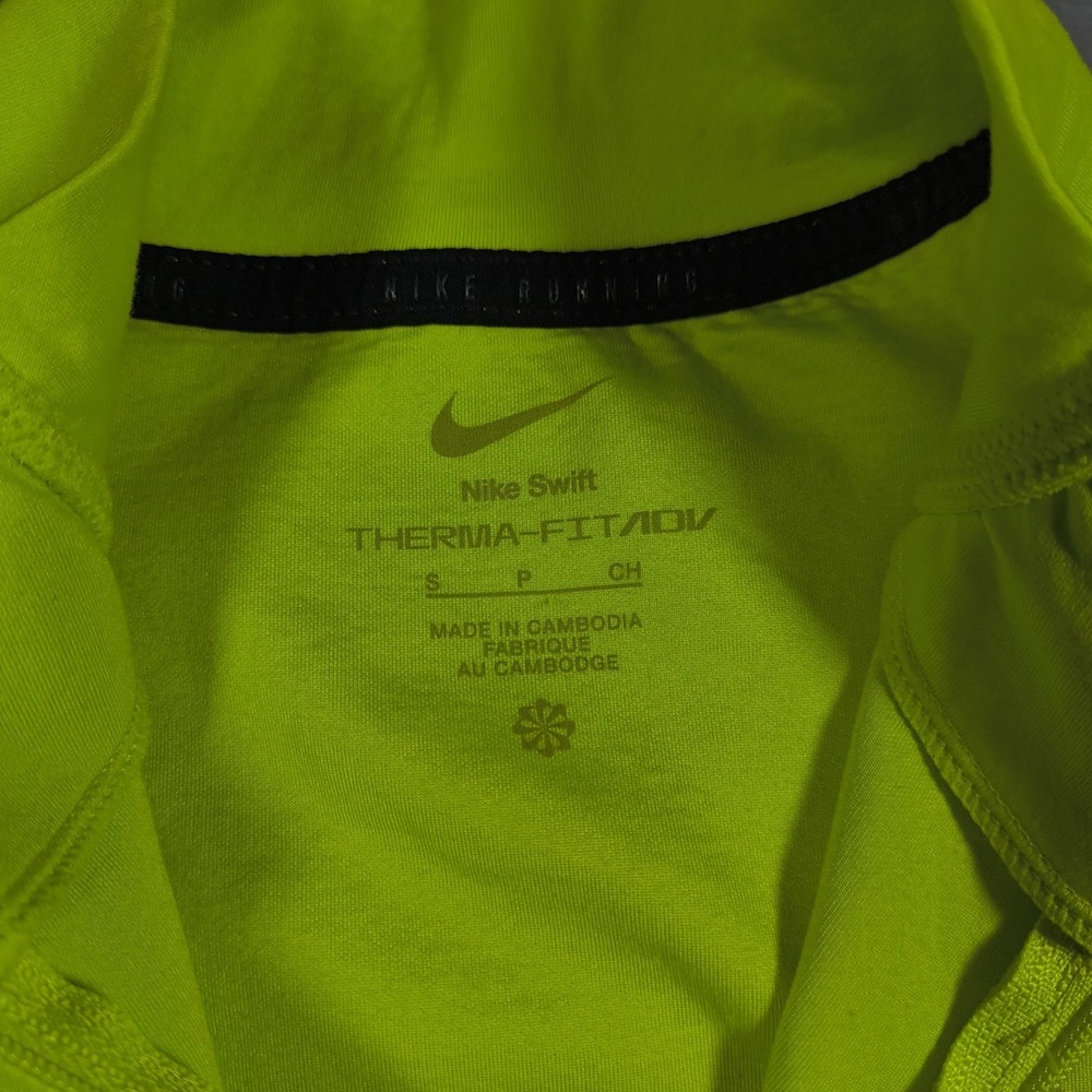 Nike Swift Women Shirt Small Green Therma Fit ADV Running Quarter Zip Reflective - Picture 6 of 11